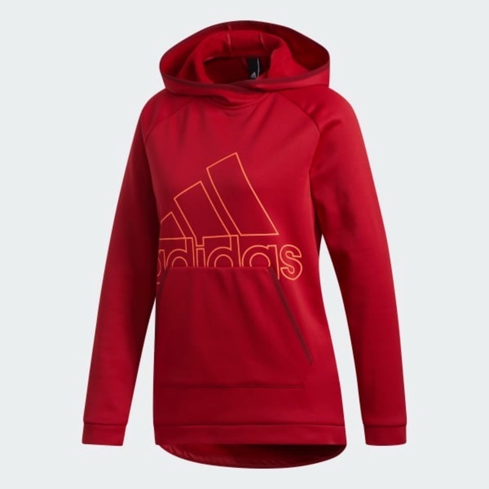 New Adidas Women's Red Knit Pullover Hoodie Size XS